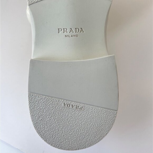 Prada Men Loafers Ivory Leather Moccasins Size 9.5 - Picture 13 of 15